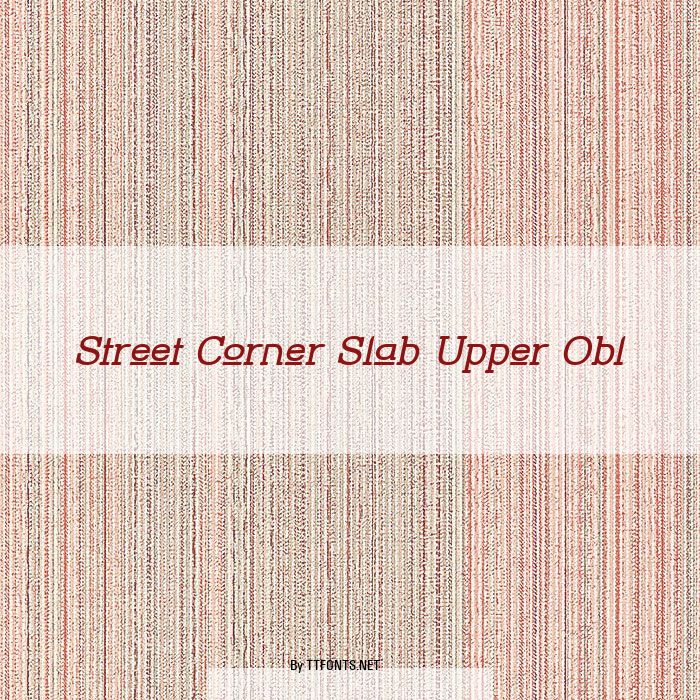 Street Corner Slab Upper Obl example